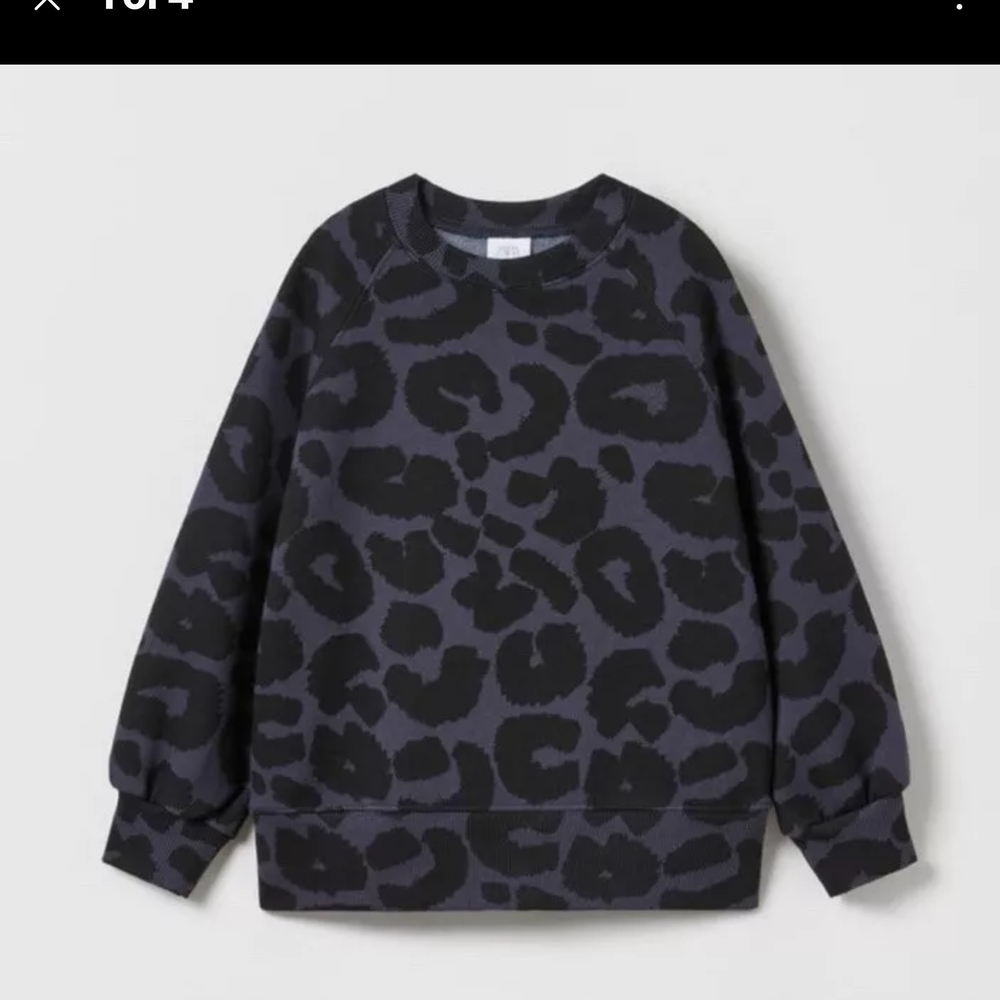 H&M Black Leopard Print Sweatshirt